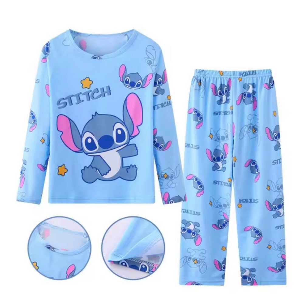 Kids Pajamas - Blue,New Set 2 pieces, Boy,Stitch, Angel,Long Sleeve Pants